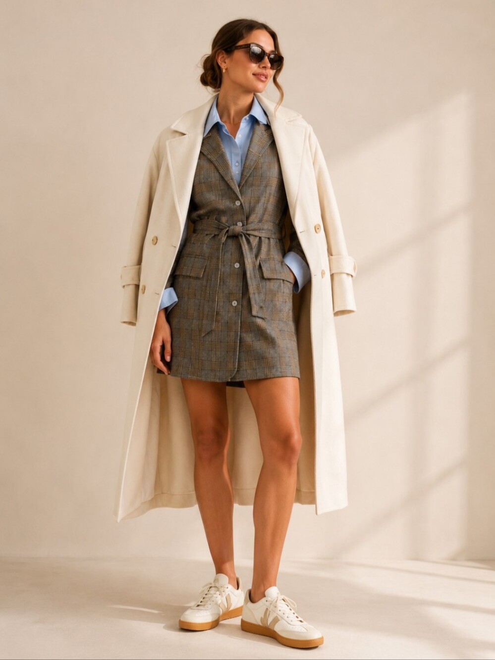 NWT! Anthropologie Pilcro Plaid Belted Blazer Mini Dress S